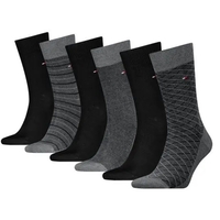 Product Tommy Hilfiger Ανδρικές Κάλτσες TH Σετ 6τμχ σε Κουτί Δώρου - Σκούρο Γκρι/Μαύρο base image