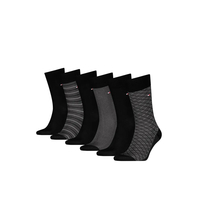 Product Tommy Hilfiger Ανδρικές Κάλτσες TH Σετ 6τμχ σε Κουτί Δώρου - Μαύρο/Σκούρο Γκρι base image