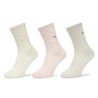 Product Tommy Hilfiger Γυναικείες Κάλτσες TH Σετ 3τμχ σε Κουτί Δώρου - Άσπρο/Ροζ base image