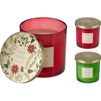 Product Marva Χριστουγεννιάτικο Αρωματικό Κερί Πράσινο/Κόκκινο 10εκ Γυάλινο base image