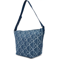 Product Calvin Klein Women's Large Emblem All Over Print Denim Bucket Bag Blue base image