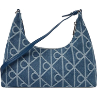 Product Calvin Klein Women's Medium Emblem All Over Print Denim Shoulder Bag Blue base image