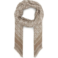 Product Calvin Klein Women's Large Emblem All Over Print Jacquard Square Modal Scarf Desert Taupe Beige base image