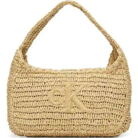 Product Calvin Klein Women's Small Shoulder Bag Bold CK Raffia SM Shoulder Bag Beige base image