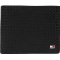 Product Tommy Hilfiger Men's Small Leather Wallet TH Emboss CC And Coin Black base image