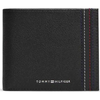 Product Tommy Hilfiger Men's Small Leather Wallet TH Central CC Flap and Coin Flap Bilfold Black base image