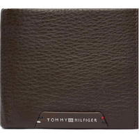 Product Tommy Hilfiger Men's Small Wallet TH Corp CC Flap and Coin, Dark Brown base image