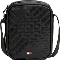 Product Tommy Hilfiger Men's Small TH Corp Texture Mini Reporter Bag, Black base image