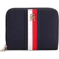 Product Tommy Hilfiger Women's One Size TH Icon Med Zip-Around Wallet with Flap, Nylon Co, Dark Blue base image