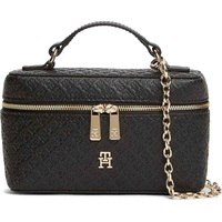 Product Tommy Hilfiger Women's Small Crossbody Bag TH Icon Chain Vanity Bag Mono Black base image