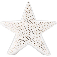 Product Star White/Gold Χριστουγεννιάτικη Πιατέλα Decorative Star Διακοσμητικό 22cm base image
