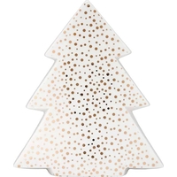 Product Tree White/Gold Χριστουγεννιάτικη Πιατέλα Decorative Tree Διακοσμητικό 22cm base image