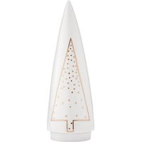 Product Cone Tree Κωνικό Έλατο Διακοσμητικό Κεραμικό 21cm – Λευκό/Χρυσό base image