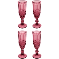 Product Casa Domani Gabriella Pink Ποτήρια Σαμπάνιας Flute 165ml 4τμχ - Ροζ base image