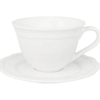Product Casa Domani Florence Scallop Σέτ Φλυτζάνι & Πιατάκι Καφέ/Τσαγιού Λευκό 220ml base image