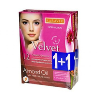 Product Karaver Αποτριχωτικές Ταινίες Προσώπου Velvet Face With Almond Oil | Πακέτο Προσφοράς Συσκευασία 1+1 base image