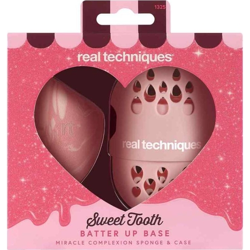 Product Real Techniques Sweet Tooth Batter Up Base Miracle Complexion Sponge + Case Σφουγγαράκι Μακιγιάζ Με Θήκη Ταξιδιού 2τμχ base image