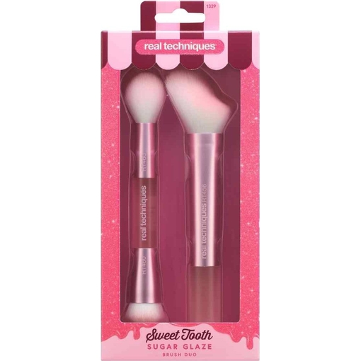 Product Real Techniques Sweet Tooth Sugar Glaze Brush Duo Σετ Πινέλων Μακιγιάζ Για Λάμψη Και Κόψιμα 2τμχ base image