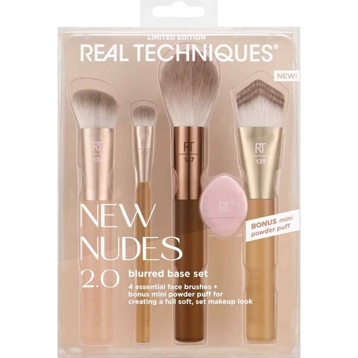 Product Real Techniques New Nudes 2.0 Blurred Base Kit Σετ Πινέλων Μακιγιάζ Προσώπου & Mini Πουφ 5τμχ base image