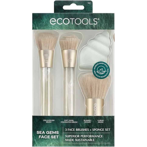 Product EcoTools Sea Gems Face Set Σετ Πινέλων & Σφουγγαράκι Μακιγιάζ Προσώπου 4τμχ base image