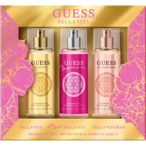 Product Guess Bella Vita Women's Fragrance Set: Fragrance Mist—Bella Vita Fragrance Mist 125ml, Bella Vita Rosa Fragrance Mist 125ml, and La Mia Bella Vita Fragrance Mist 125ml base image