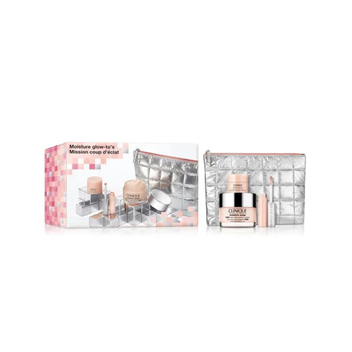 Product Clinique Women's Moisture Glow-To's Gift Set: Moisture Surge™ Intense 100H Auto-Replenishing Hydrator 50ml & Clinique Pop Plush™ Creamy Lip Gloss Airkiss Pop 2.2ml & All About Eyes™ 5ml base image