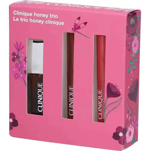 Product Clinique Le Trio Honey Set Women's Makeup Set: Clinique Pop™ Lip and Cheek Oil Black Honey + Clinique Almost Lipstick Pink Honey + Clinique Almost Lipstick Black Honey base image