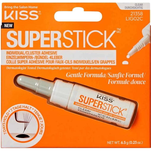 Product Kiss Superstick Individual/Cluster Lash Adhesive Clear 6.5g base image