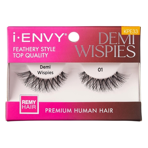 Product Kiss False Lashes Envy Demi Wispies 01 Feathery Style Lashes 2 Pairs base image