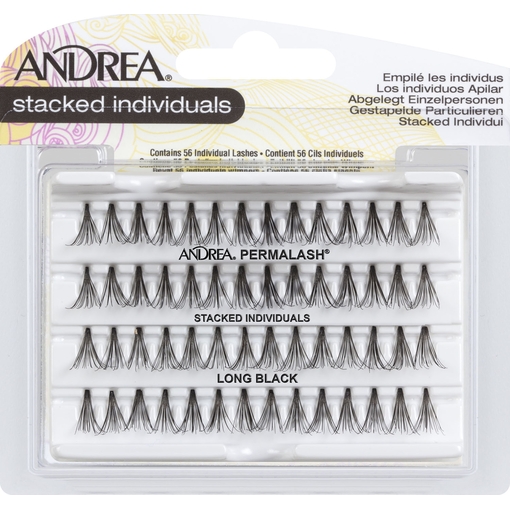 Product Andrea Stacked Individual Eye Lashes Long | Απόχρωση Black base image