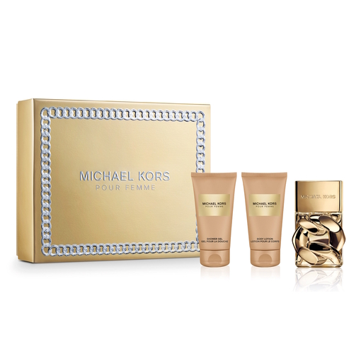 Product Michael Kors Women's Fragrance Set Pour Femme Eau de Parfum Gift Set: Eau de Parfum 50ml & Body Lotion 50ml & Shower Gel 50ml base image