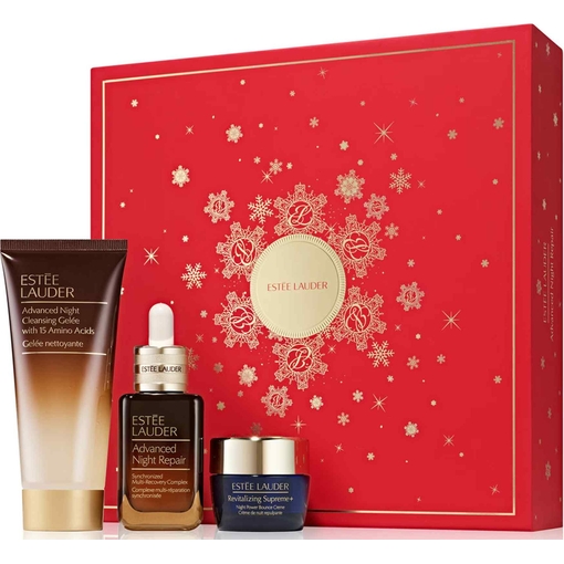 Product Estée Lauder Advanced Night Repair Nighttime Skincare Set: Cleansing Gel 75ml & Serum 50ml & Revitalizing Supreme+ Plumping Night Cream 15ml base image