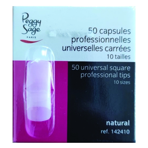 Product Peggy Sage Simple French Professional Nail Tips 10 Sizes 50pcs base image