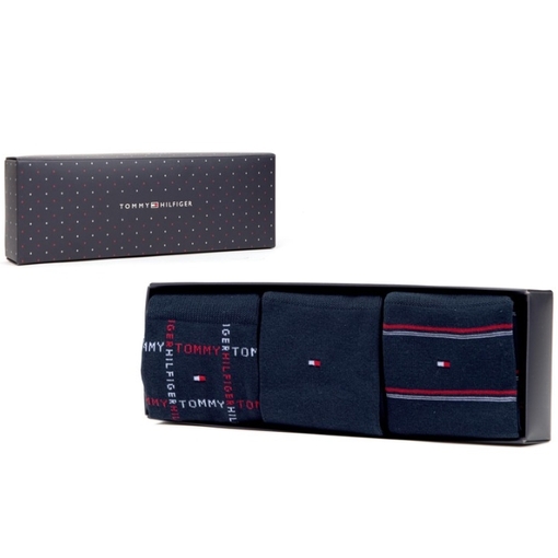Product Tommy Hilfiger Grid Stripe Giftbox 3 Pack Socks - Navy base image