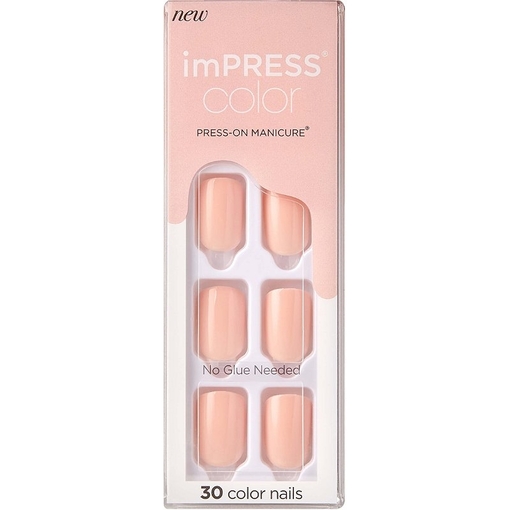 Product KISS Impress Color Press-On Manicure | Απόχρωση Peevish Pink base image