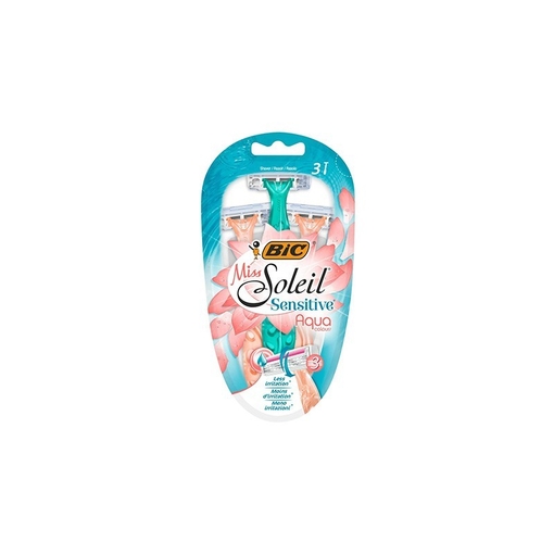 Product BIC Women's Razor Blades Miss Soleil Sensitive Aqua Colors 3pcs base image