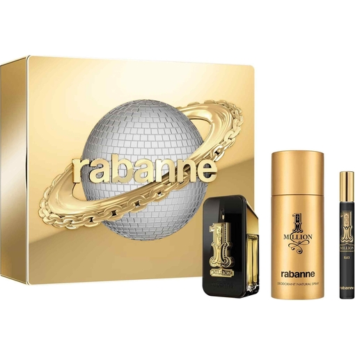 Product Paco Rabanne 1 Million Black Men's Fragrance Set: Eau de Parfum 50ml & Travel Spray 10ml base image