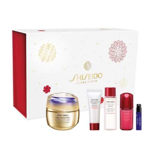 Product Shiseido Κρεμικό Σετ Δώρου Vital Perfection Lifting & Sculpting Ritual Gift Set: Concentrated Supreme Cream 50ml & Clarifying Cleansing Foam 15ml & Treatment Softener 30ml & ULTIMUNE Power Infusing Concentrate 10ml & Ginza Night Eau de Parfum Intense 0,6ml base image