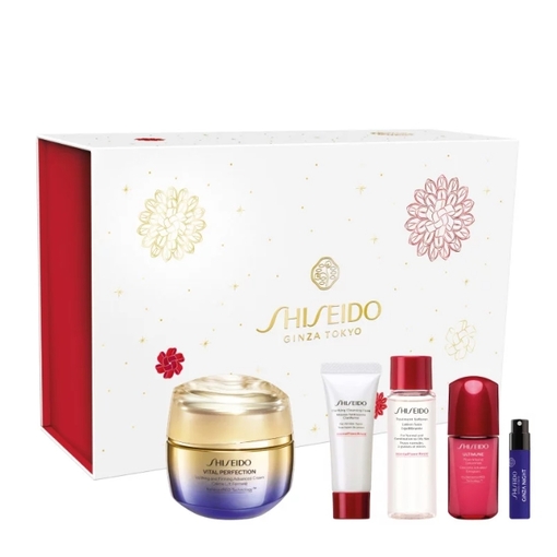 Product Shiseido Κρεμικό Σετ Δώρου Vital Perfection Lift & Firmness Program Gift Set: Vital Perfection Uplifting and Firming Advanced Cream 50ml & Clarifying Cleansing Foam 15ml & Treatment Softener 30ml & Ultimune Power Infusing Concentrate 10ml & Ginza Night Eau De Parfum Intense 0.6ml base image