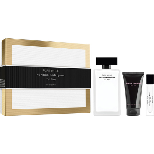 Product Narciso Rodriguez For Her Pure Musc Women's Fragrance Set: Eau de Parfum 100ml & Body Lotion 50ml & Eau de Parfum Travel Size 10ml base image