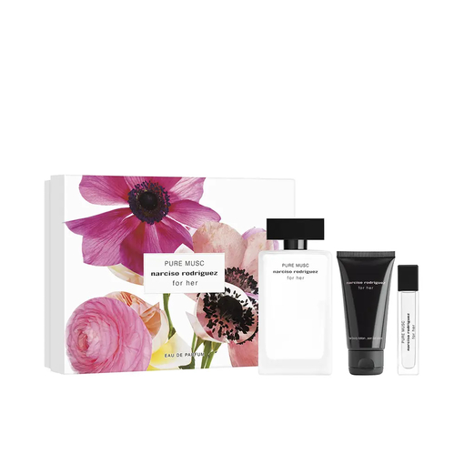 Product Narciso Rodriguez for Her Pure Musc Eau De Parfum Spray 100ml,  Body Lotion 50ml & Eau De Parfum Spray 10ml base image