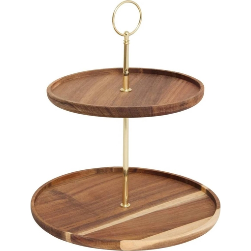 Product Easy Life Secret De Gourmet Double-decker Ordination Bowl Wood & Metal 25x29.7cm base image