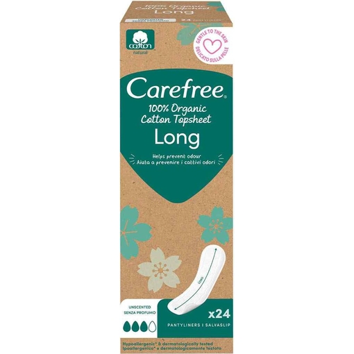 Product Carefree Cotton Feel Organic Plus Long Σερβιετάκια Ημερήσια 24τμχ base image