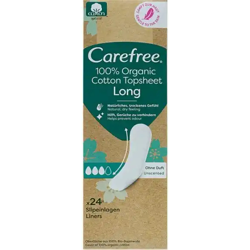 Product Carefree Cotton Feel Organic Plus Long Daily Pads 24 pcs base image