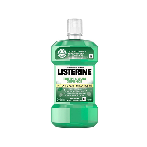 Product Listerine Teeth & Gum Defence Soft Mint Στοματικό Διάλυμα Για Προστασία Των Ούλων Και Ενδυνάμωση Των Δοντιών, 500ml base image