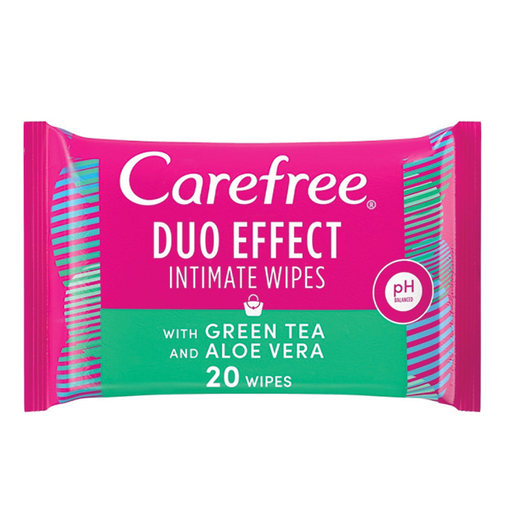 Product Carefree Duo Effect Μαντηλάκια για Ευαίσθητη Περιοχή Aloe 20τμχ base image