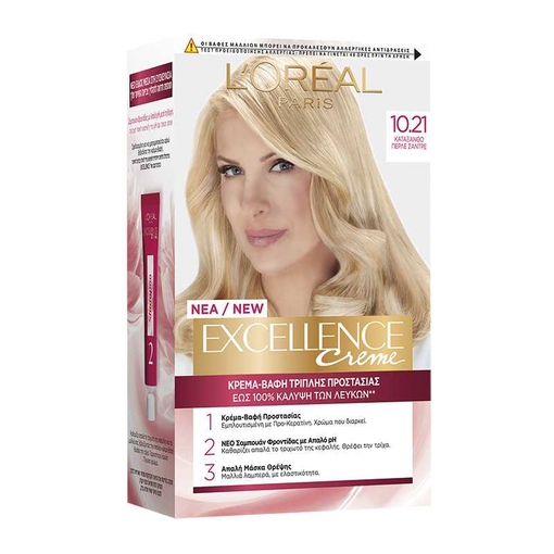 Product L'Oreal Excellence Crème Βαφή Μαλλιών 48ml - No 10.21 Κατάξανθο Περλέ Σαντρέ base image