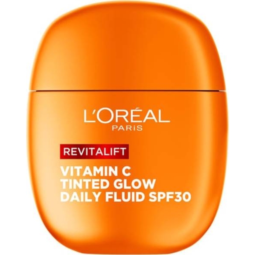 Product L'Oreal Paris Revitalift Vitamin C Tinted Glow Daily Fluid Αντηλιακή Κρέμα Προσώπου με Χρώμα SPF30 40ml base image