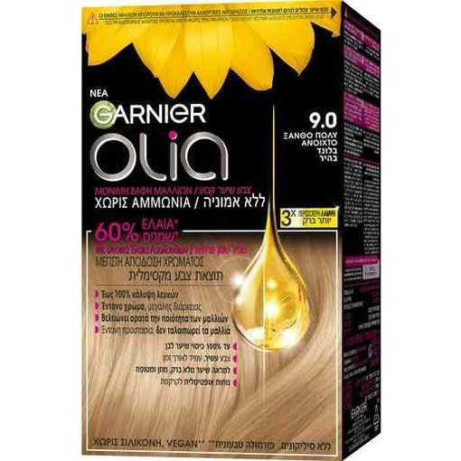 Product Garnier Olia Μόνιμη Βαφή Μαλλιών Χωρίς Αμμωνία 60ml - 9.0 Ξανθό Πολύ Ανοιχτό base image