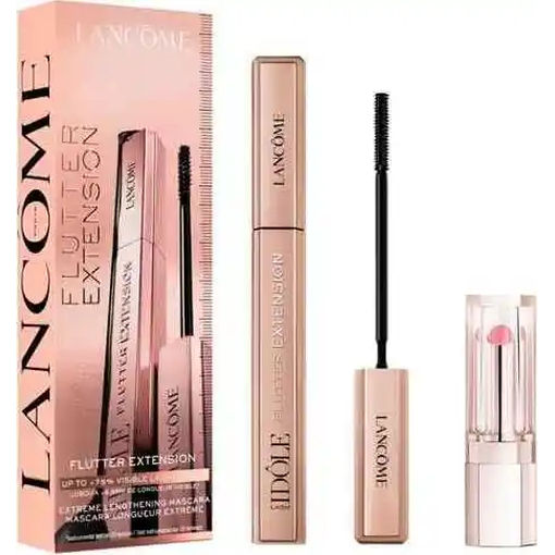Product Lancome Lash Idole Flutter Extension Σετ Μακιγιάζ Mascara 8ml - 01 True Black & Lip Idole Butterglow 1.4g base image